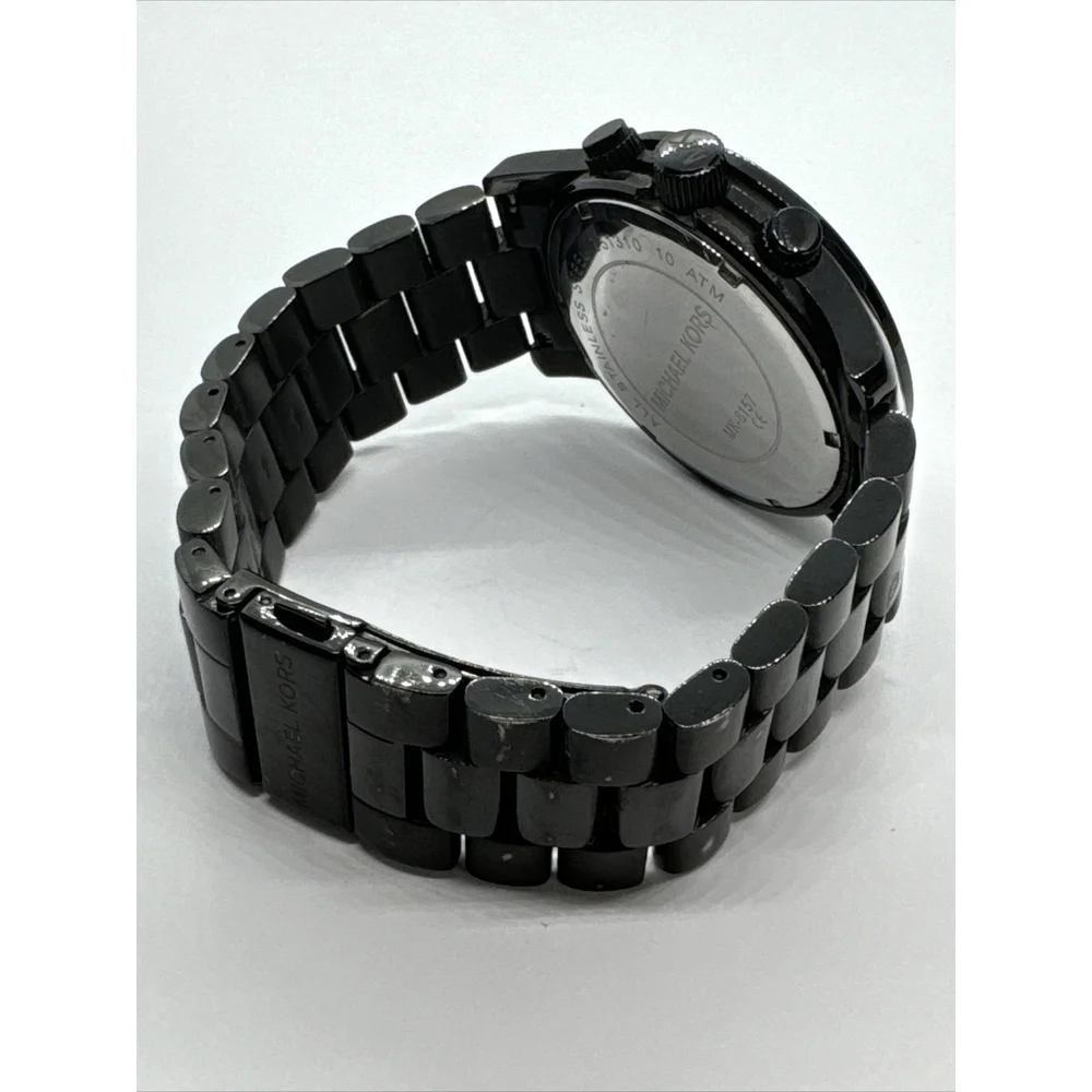 Michael Kors Runway MK8157 Men's Stainless Steel Analog Black Dial Watch JNA709